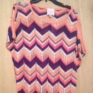 Romeo & Juliet Couture Multi-color Chevron Tunic